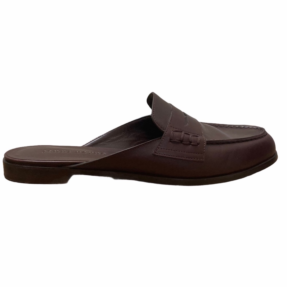Jenni Kayne Brown Leather Penny Loafer Mules 38/8